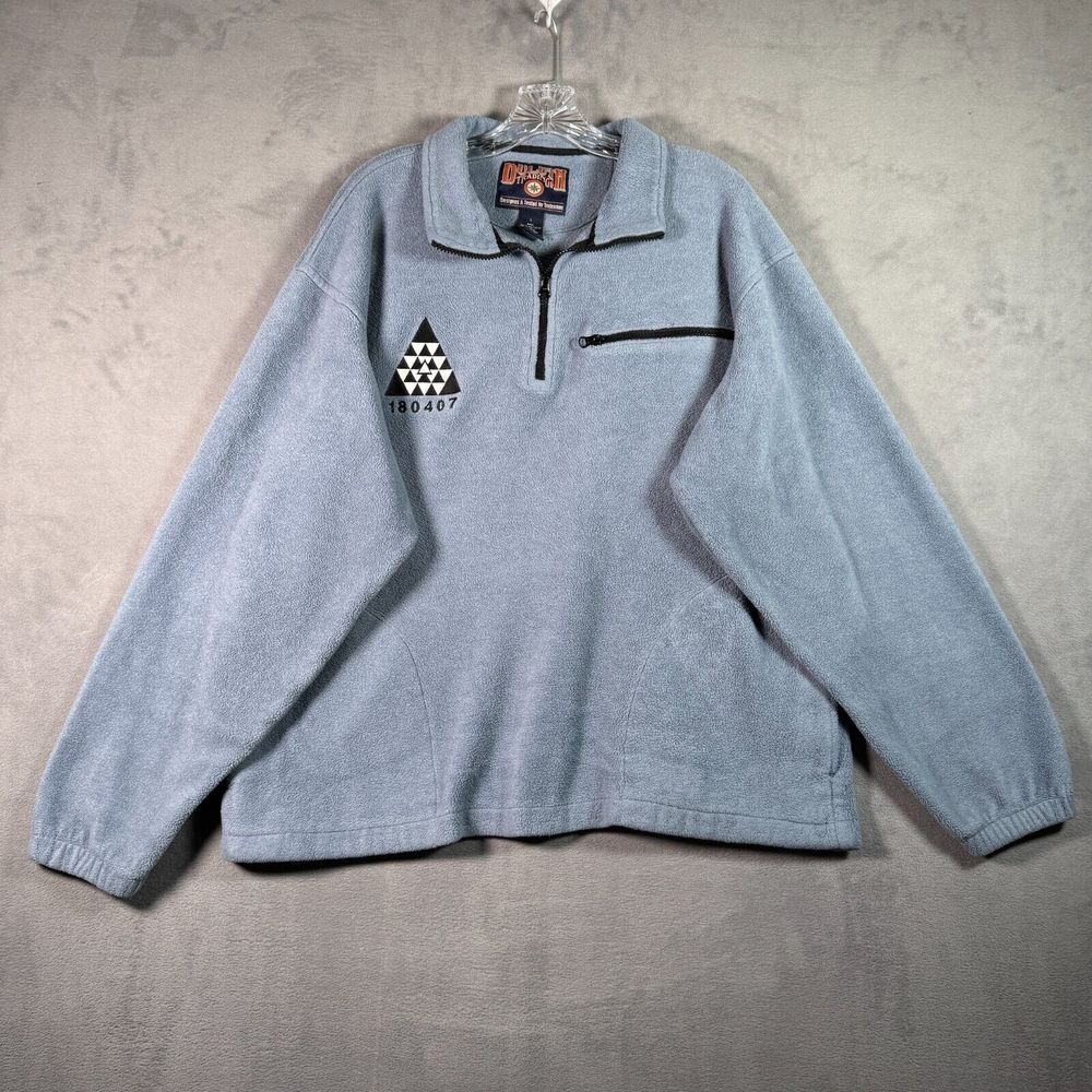 Duluth Trading Co Sweater Mens L Blue 1/4 Zip Pullover Fleece Long Sleeve Casual